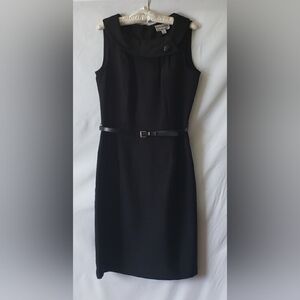 Karin Stevens Black Sleeveless Knee-Length Sheath Dress